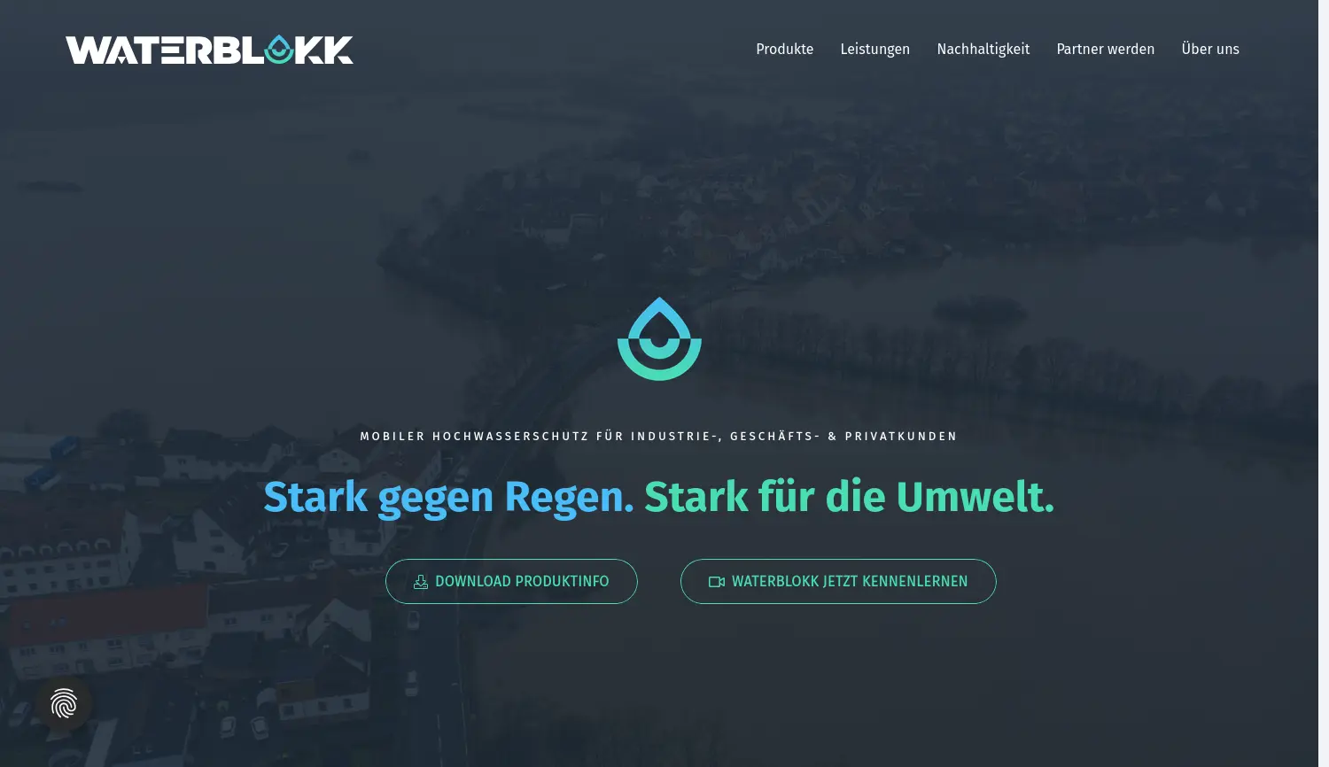 Website der Firma Waterblokk GmbH