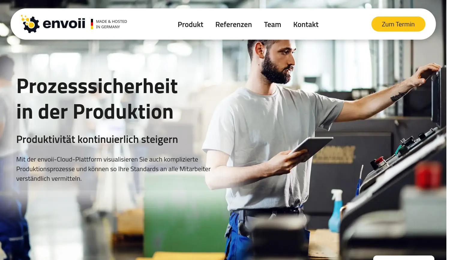 Website der Firma envoii technologies GmbH