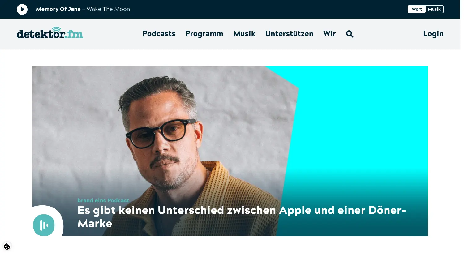 Website der Firma detektor.fm – Das Podcast-Radio