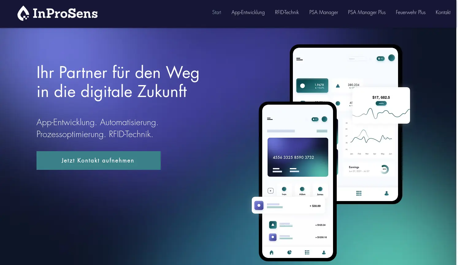Website der Firma InProSens UG (haftungsbeschränkt)