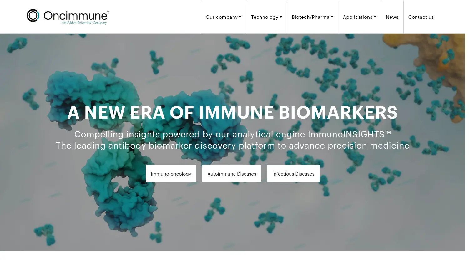 Website der Firma Alden Scientific Immune GmbH