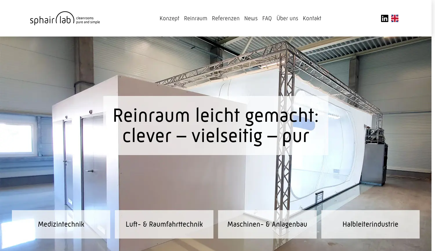 Website der Firma sphairlab GmbH