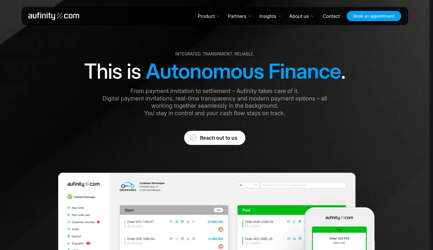 Website der Firma aufinity Group GmbH