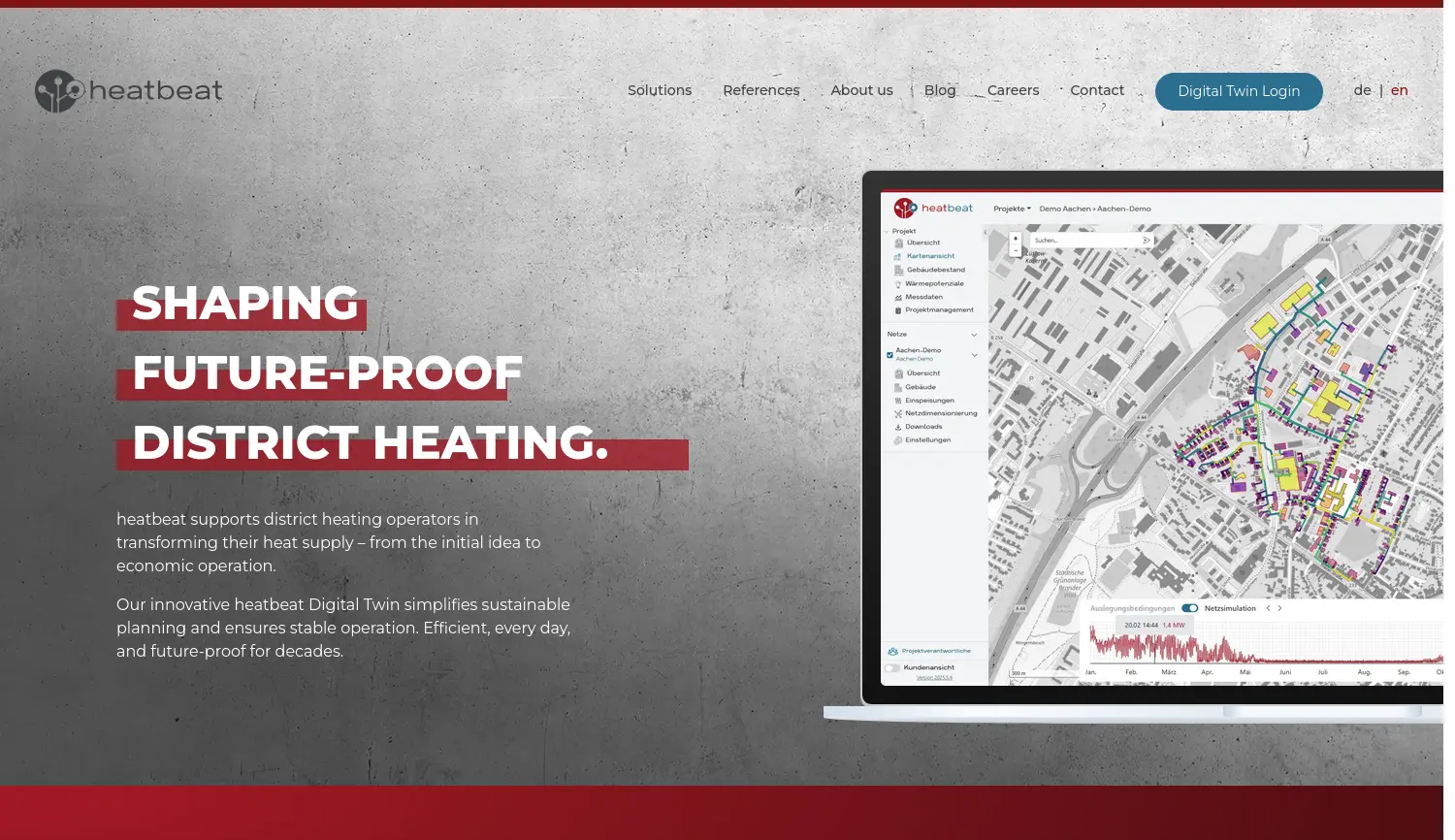 Website der Firma heatbeat engineering GmbH