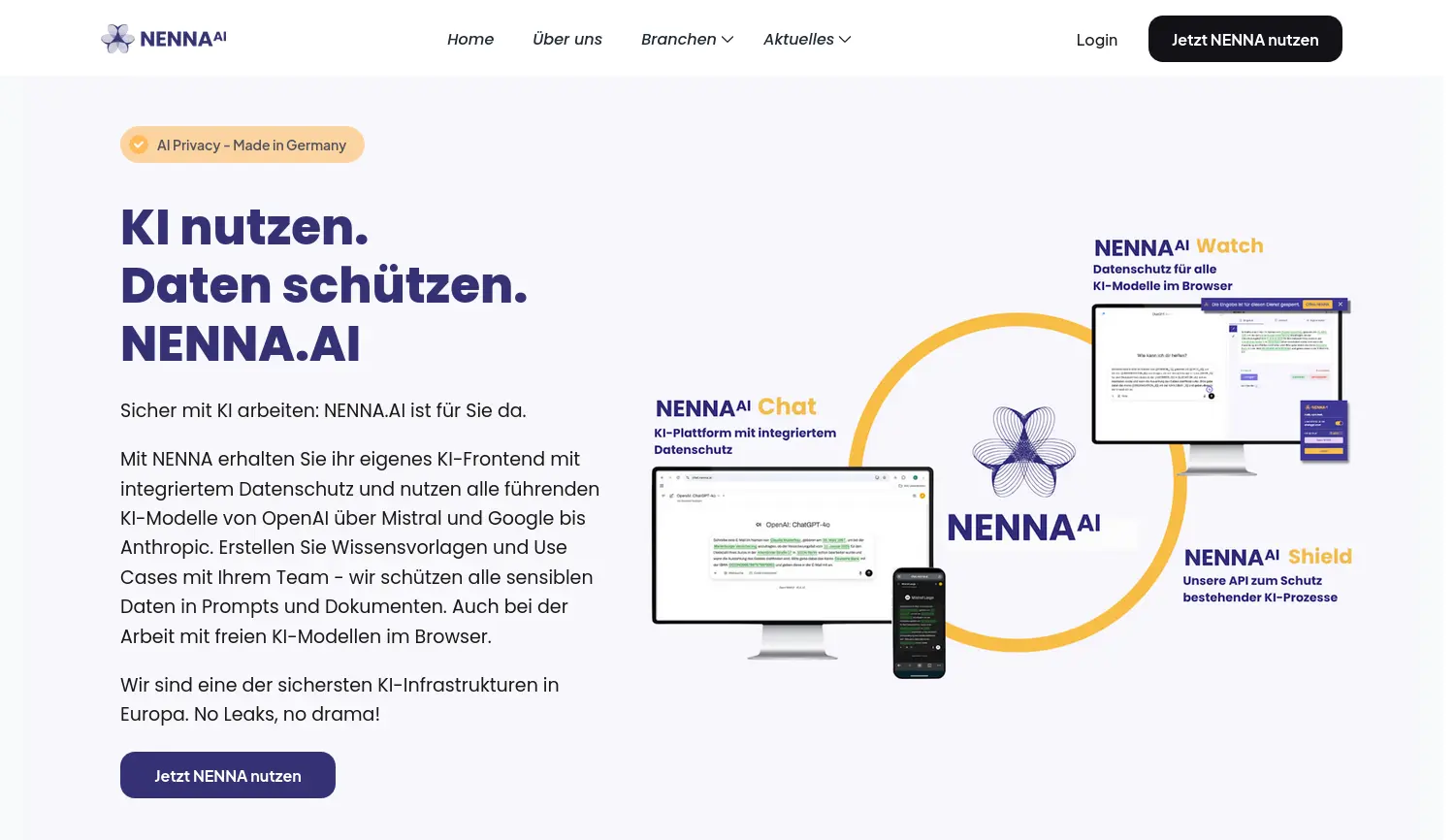 Website der Firma nenna.ai GmbH