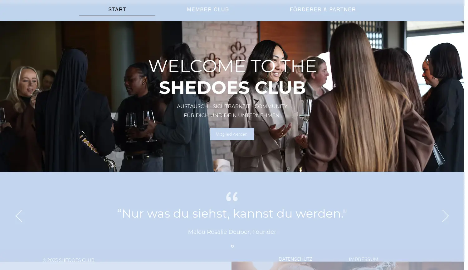 Website der Firma Shedoes Club