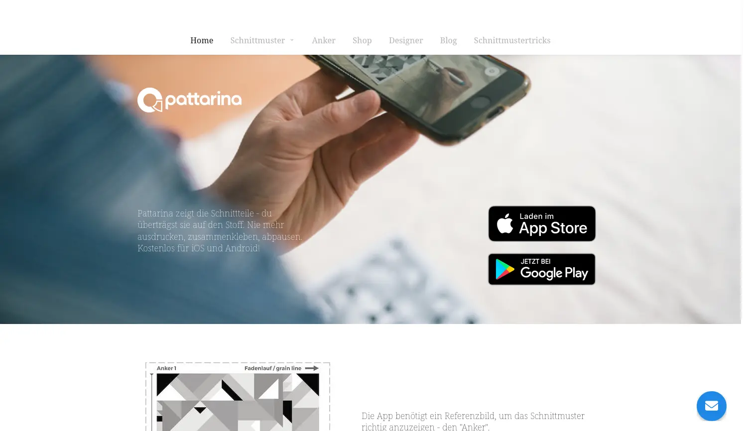 Website der Firma Pattarina GmbH