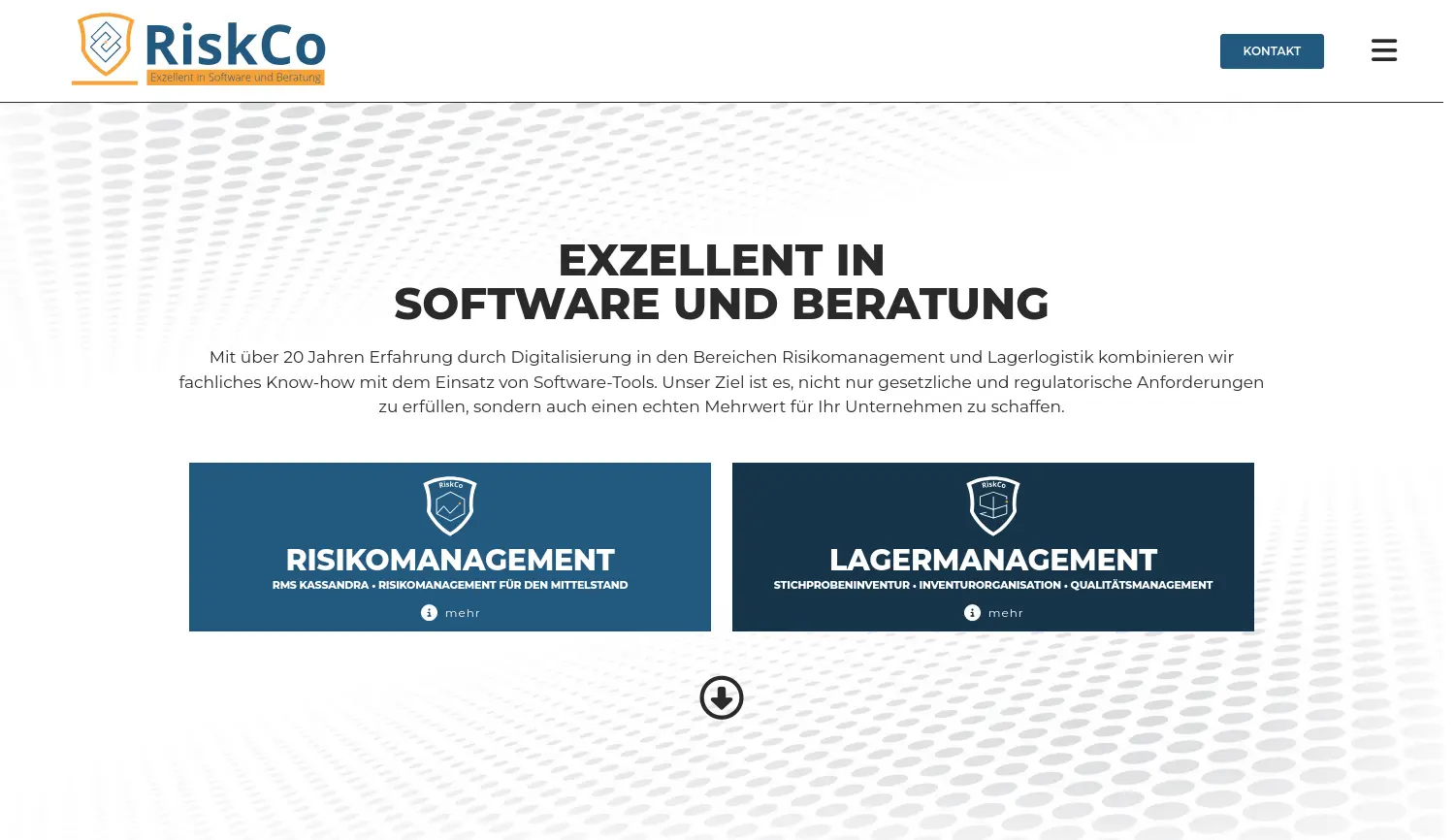 Website der Firma RiskCo GmbH