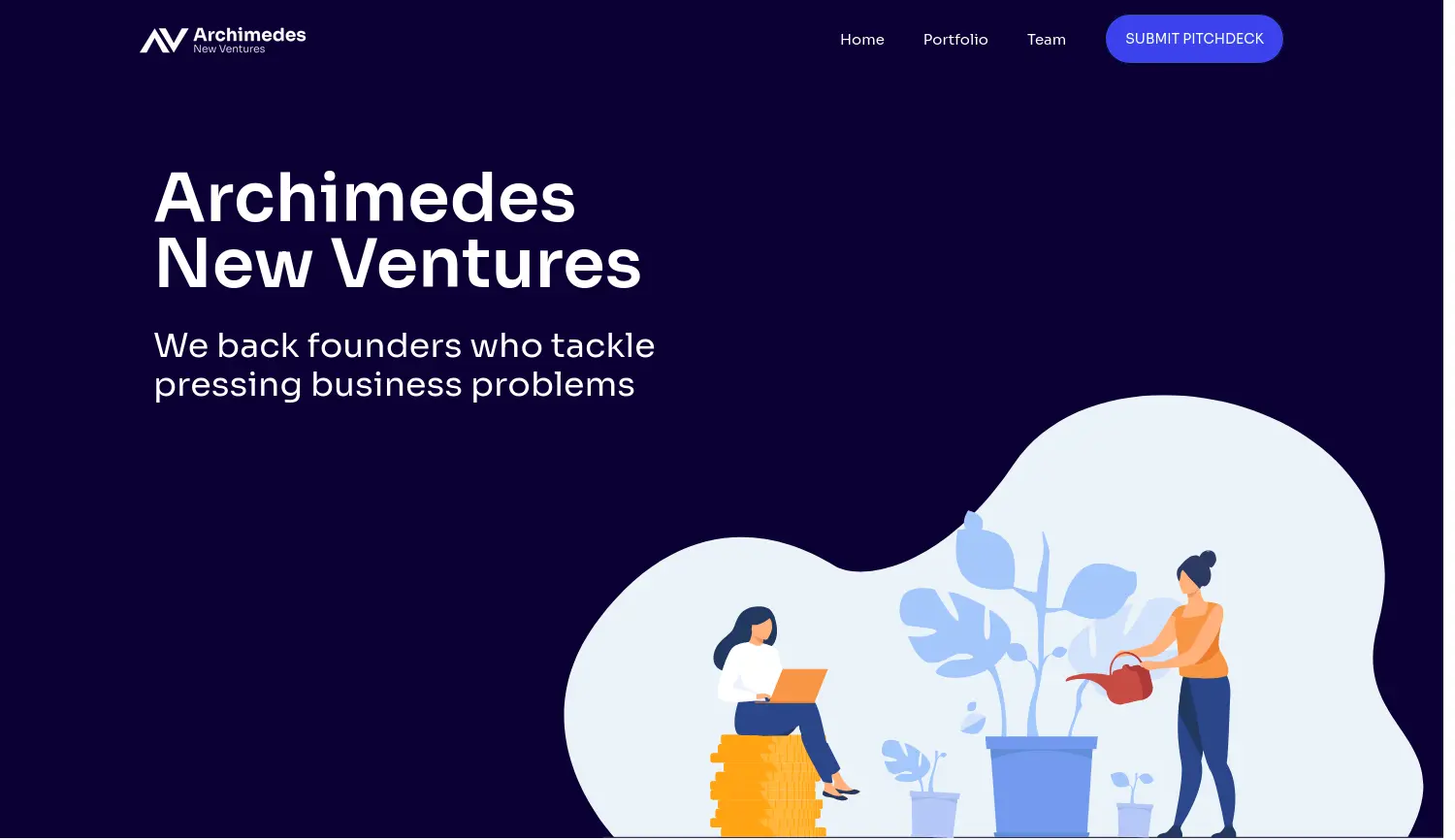 Website der Firma Archimedes New Ventures GmbH
