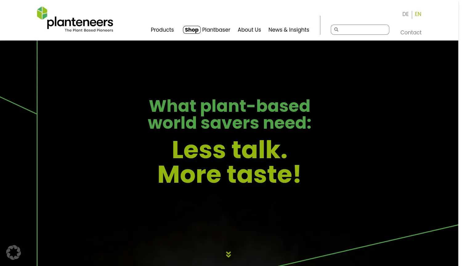 Website der Firma Planteneers GmbH