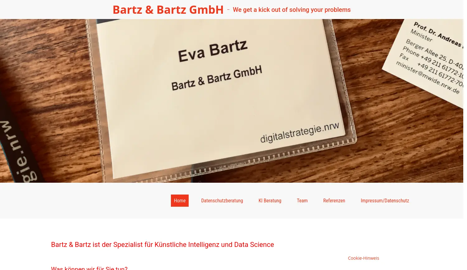 Website der Firma Bartz & Bartz GmbH