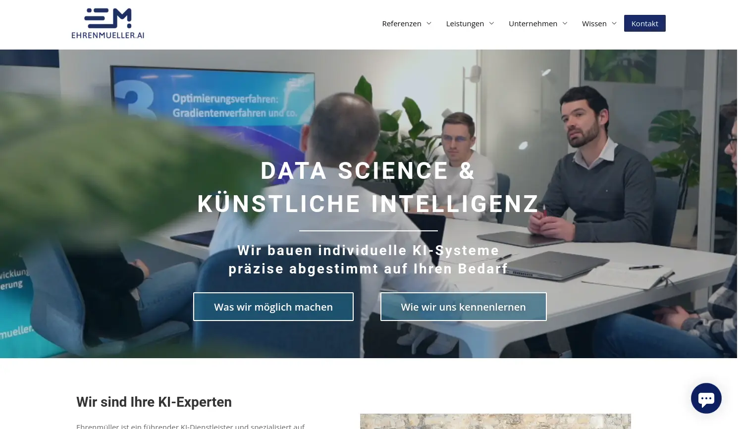 Website der Firma Ehrenmüller GmbH