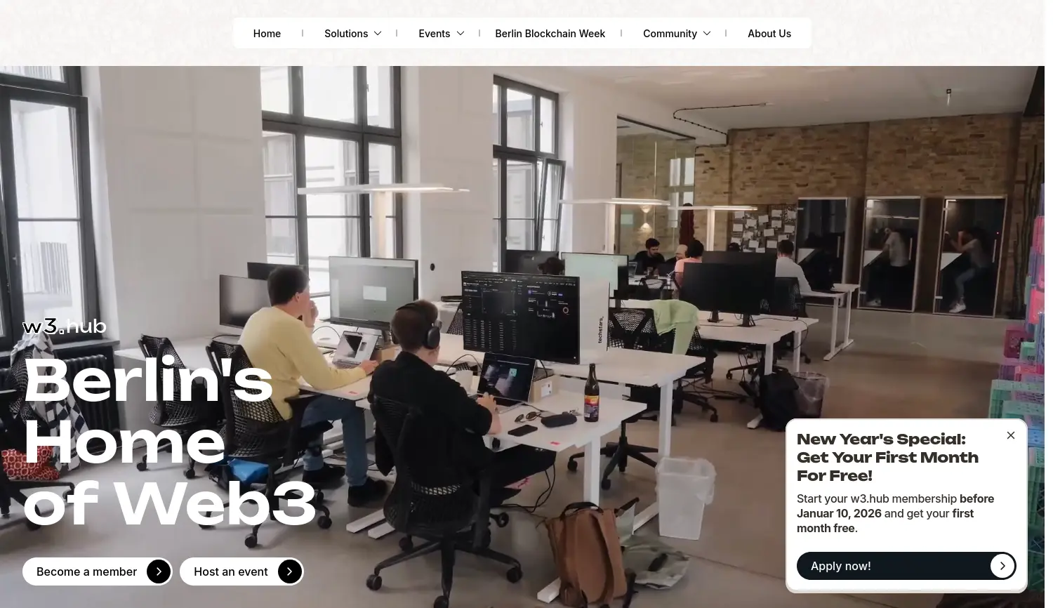 Website der Firma w3.hub GmbH & Co. KG