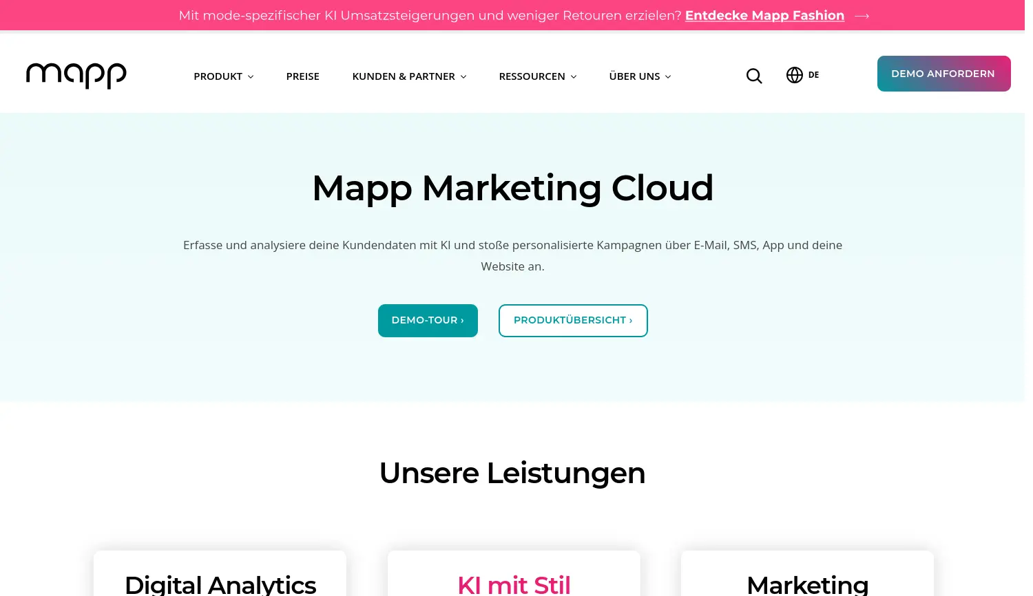 Website der Firma Mapp Digital Germany GmbH