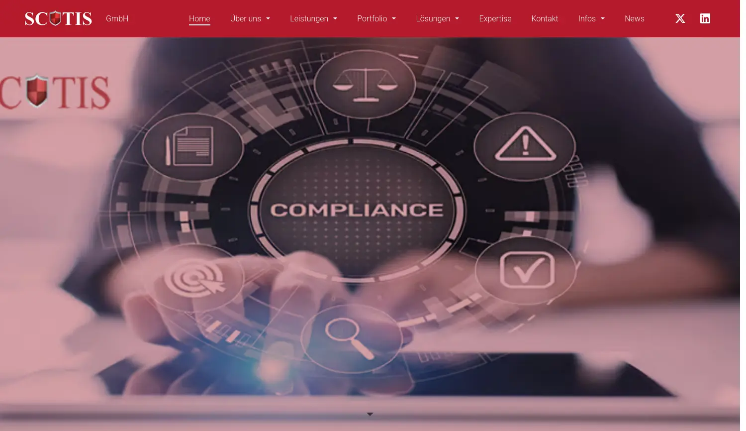 Website der Firma SCUTIS GmbH