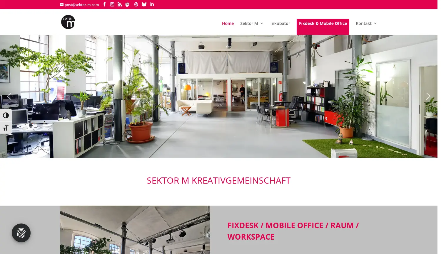 Website der Firma Sektor M UG (haftungsbeschränkt)