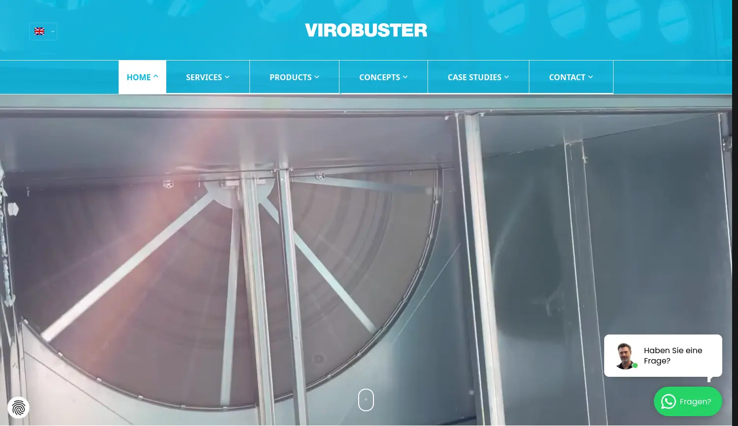 Website der Firma Virobuster International GmbH
