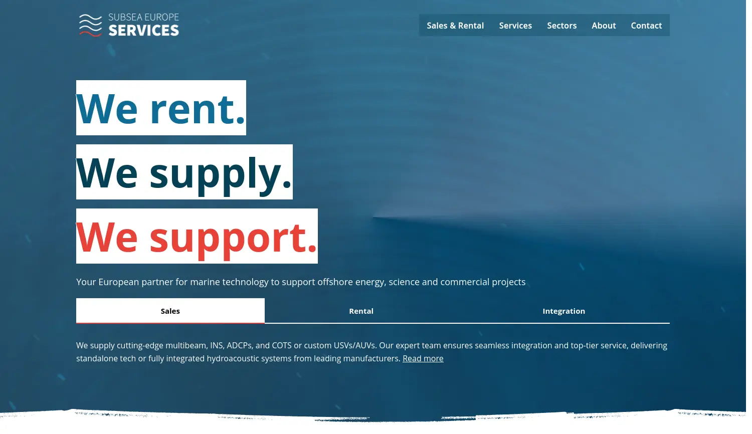 Website der Firma Subsea Europe Services GmbH