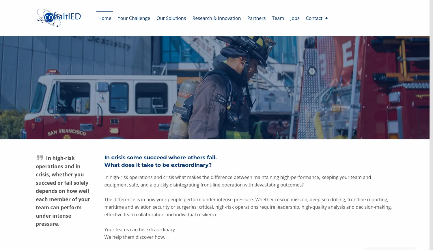 Website der Firma CobaltIED GmbH