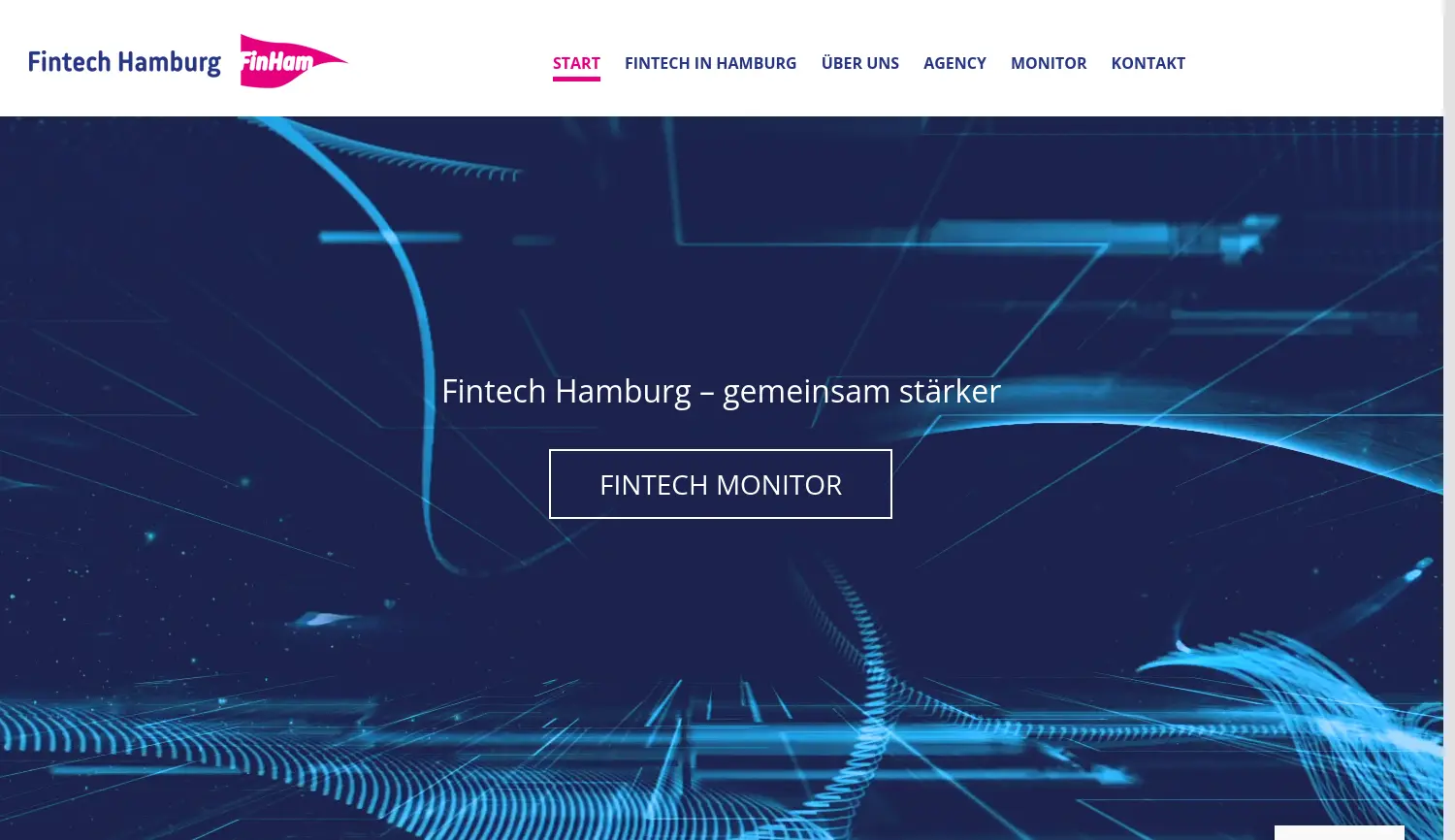 Website der Firma Finanzplatz Hamburg e.V.
