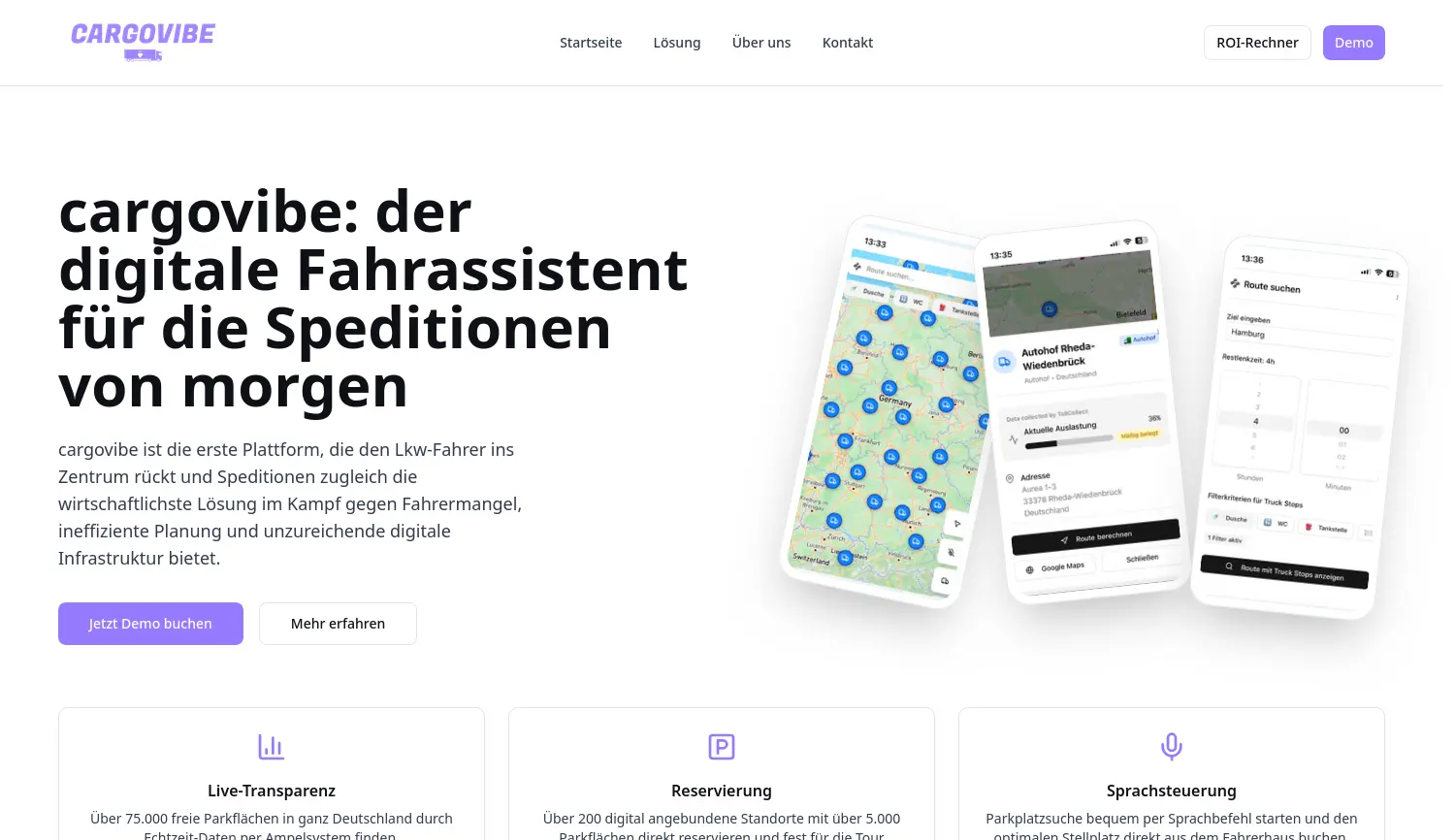 Website der Firma cargovibe UG (haftungsbeschränkt i. Gr.)