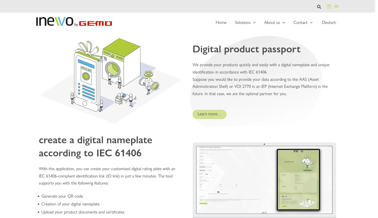 Website der Firma inevvo solutions GmbH
