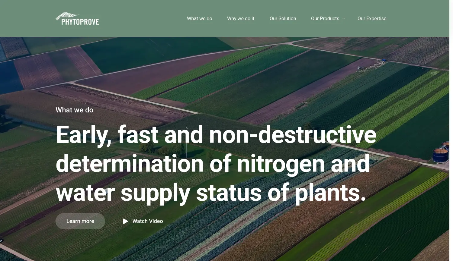Website der Firma Phytoprove Pflanzenanalytik GmbH