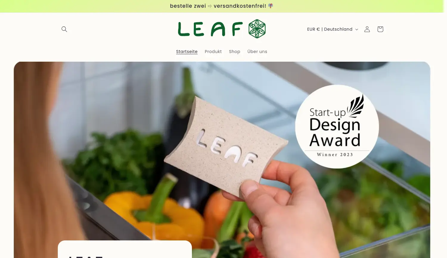 Website der Firma LEAF
