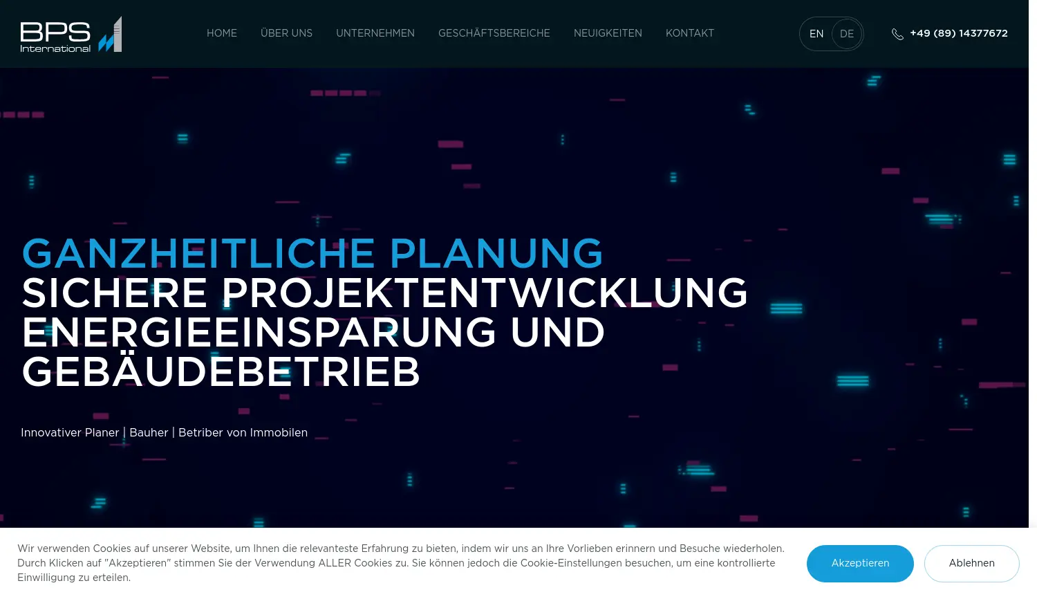 Website der Firma BPS International GmbH