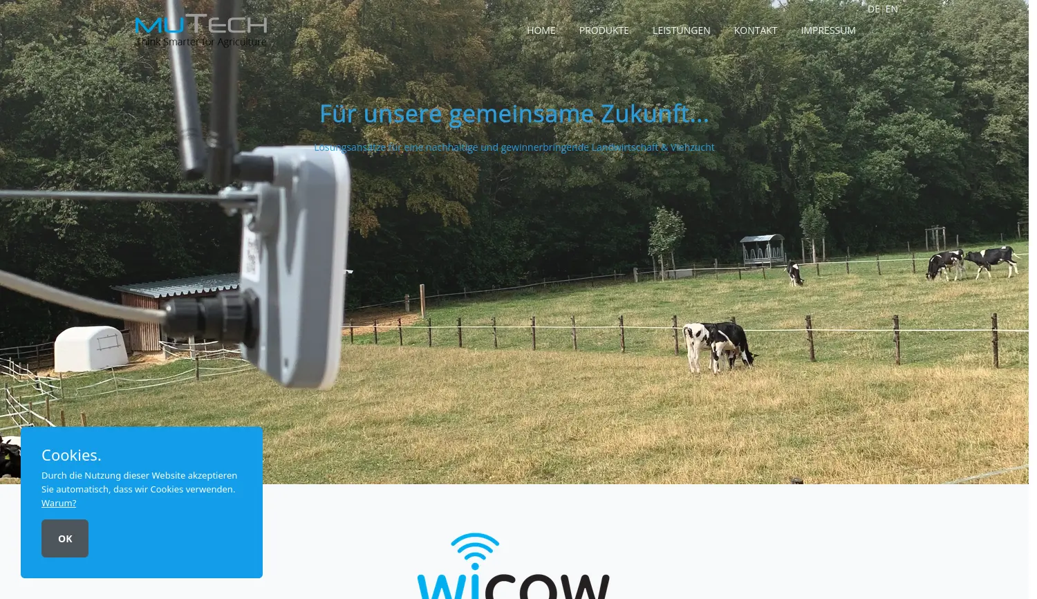 Website der Firma muTech GmbH