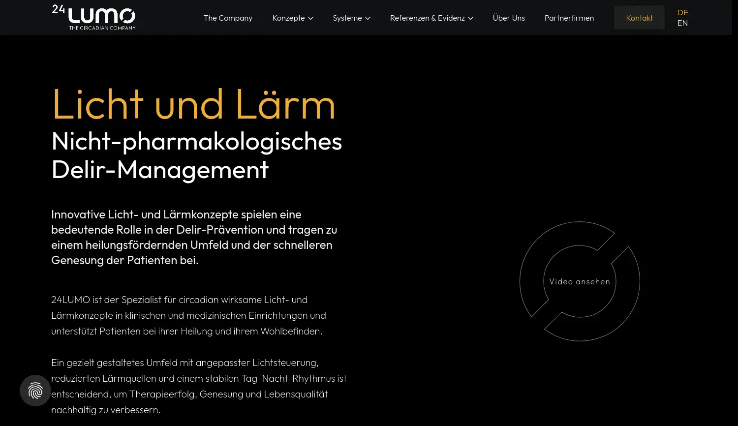Website der Firma 24LUMO GmbH