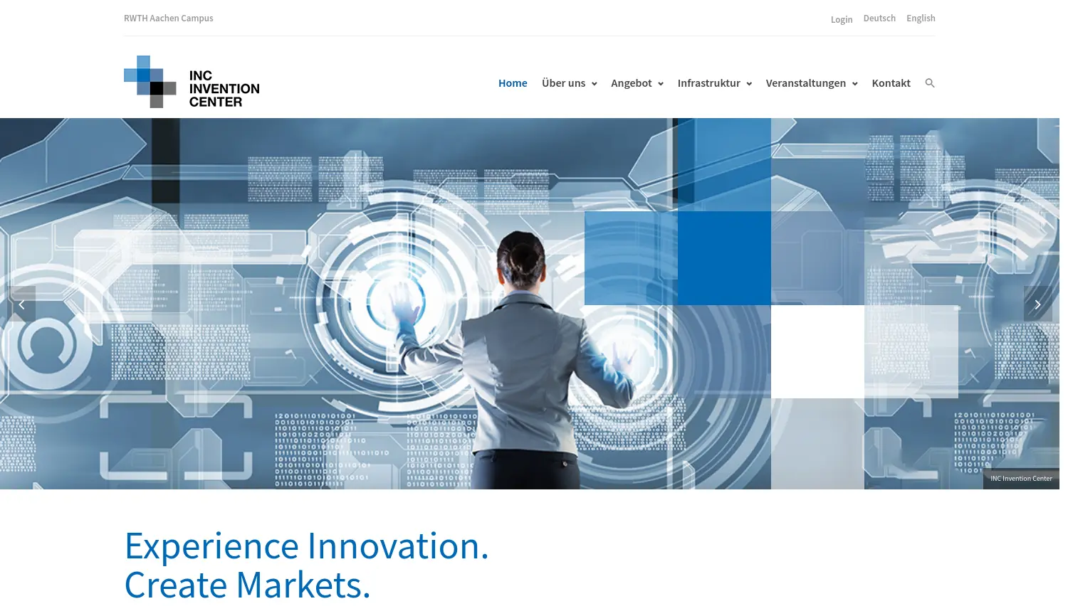 Website der Firma INC Invention Center