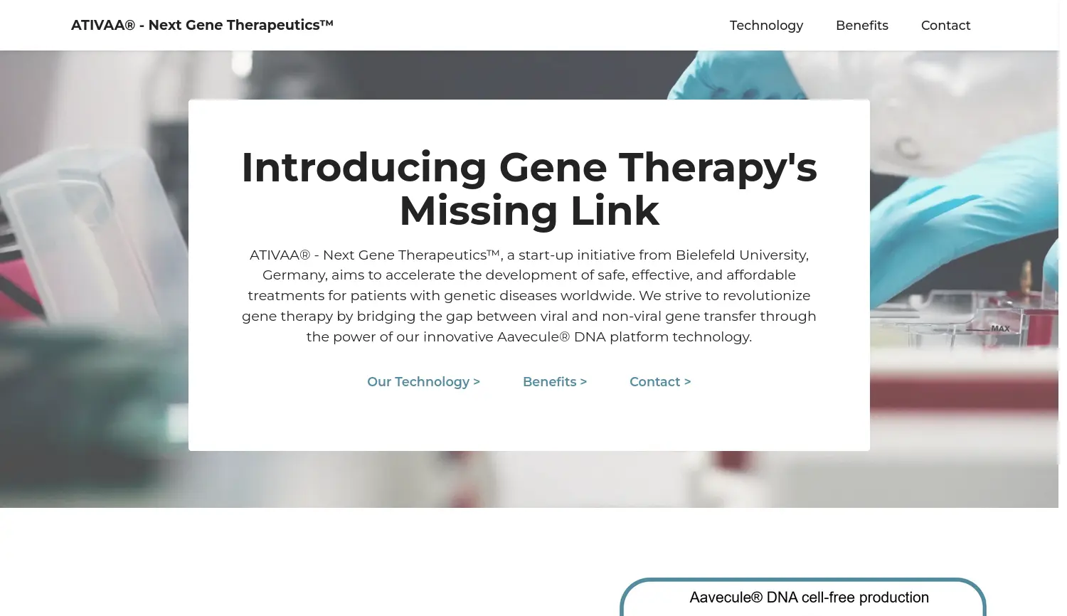 Website der Firma Universität Bielefeld, Fakultät für Technik, Projekt ATIVAA