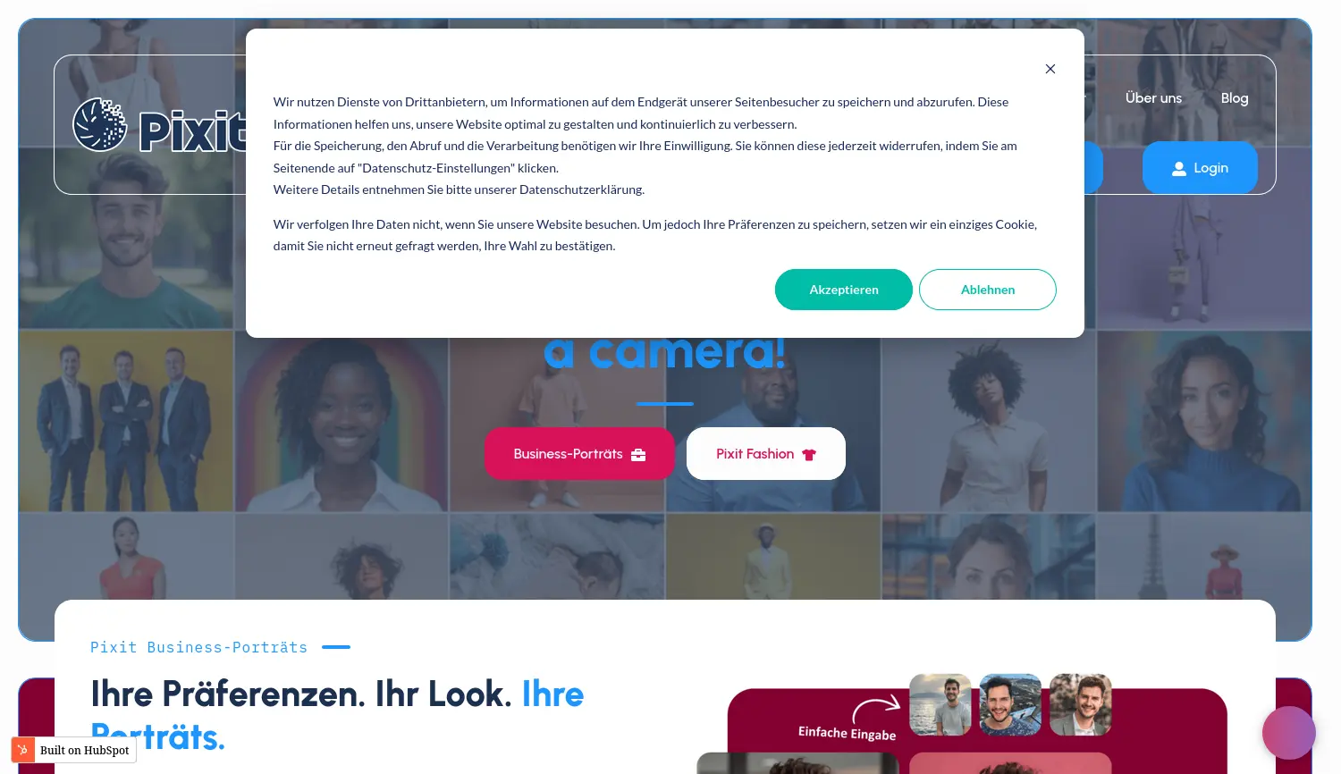 Website der Firma Pixit GmbH
