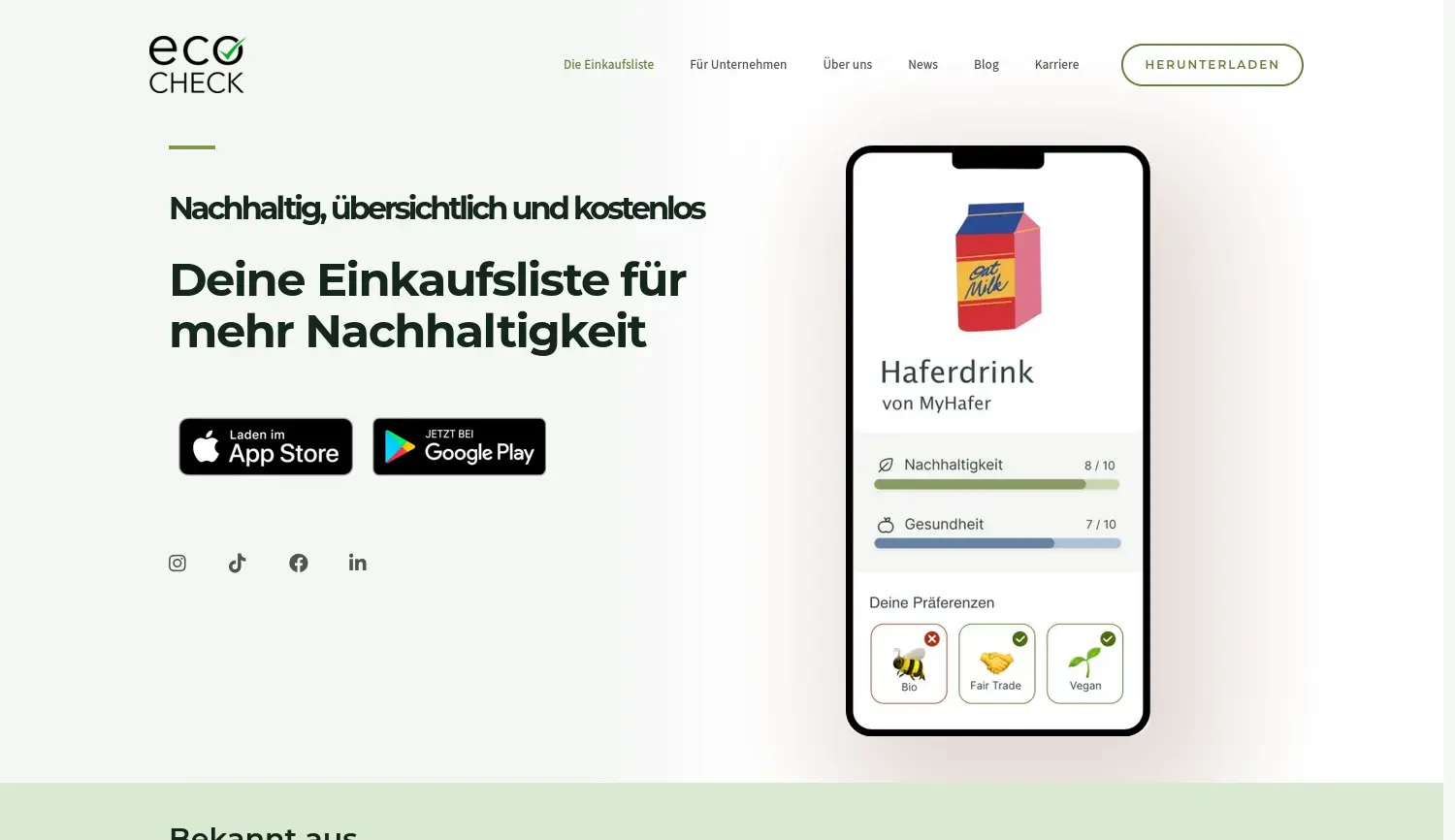 Website der Firma Hammele Huber OHG