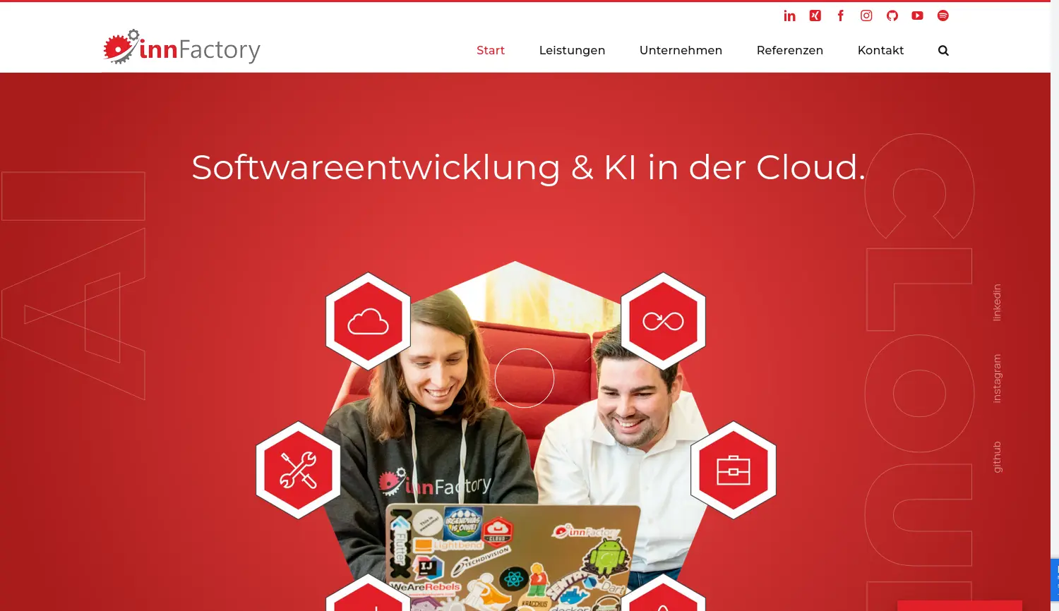 Website der Firma innFactory GmbH