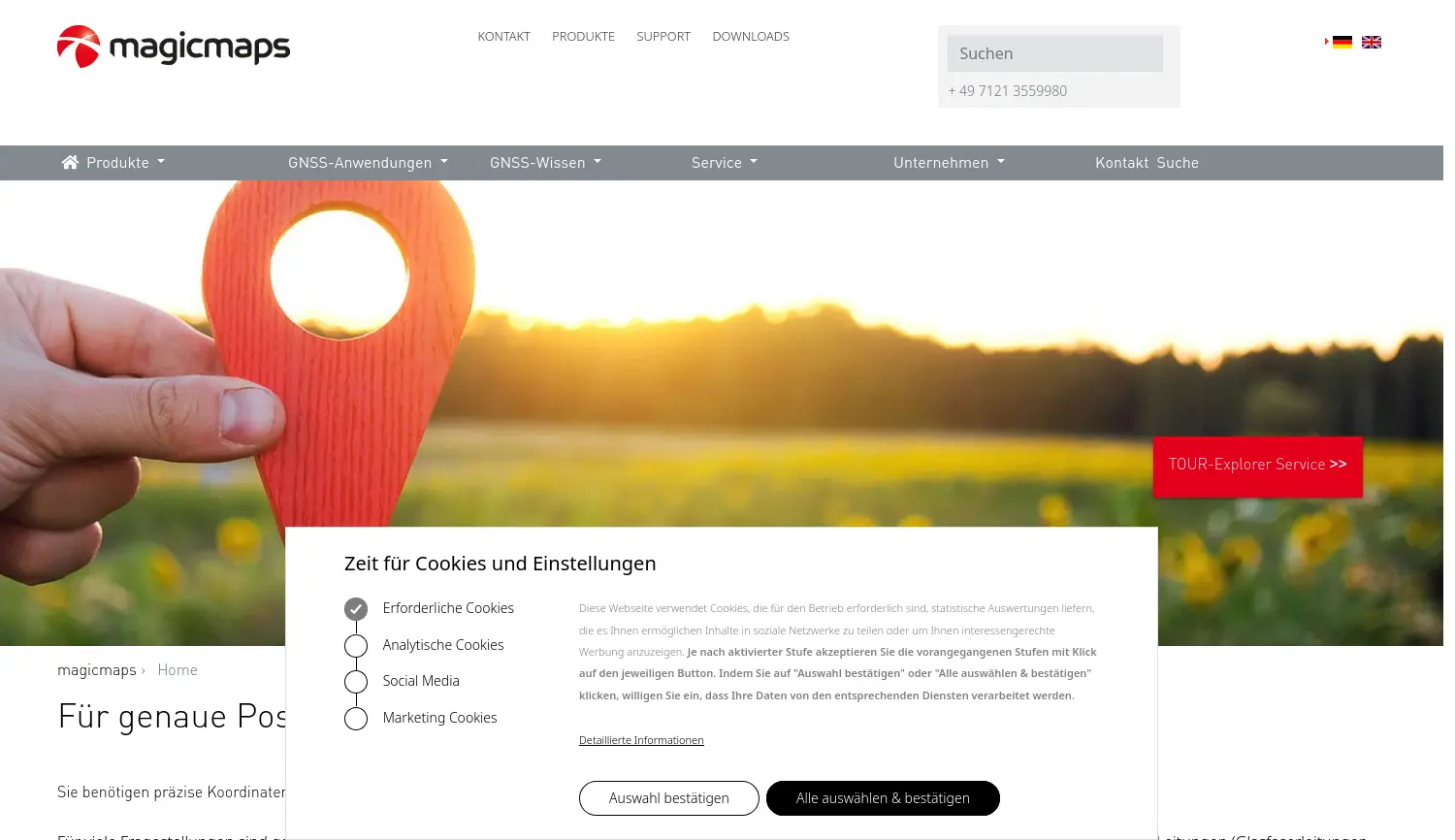 Website der Firma MagicMaps GmbH