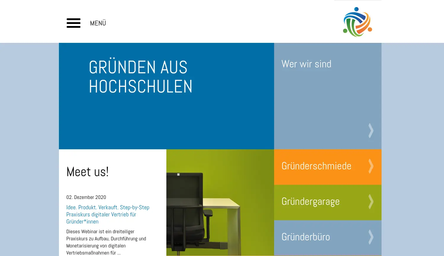 Website der Firma Technologieförderung Münster GmbH