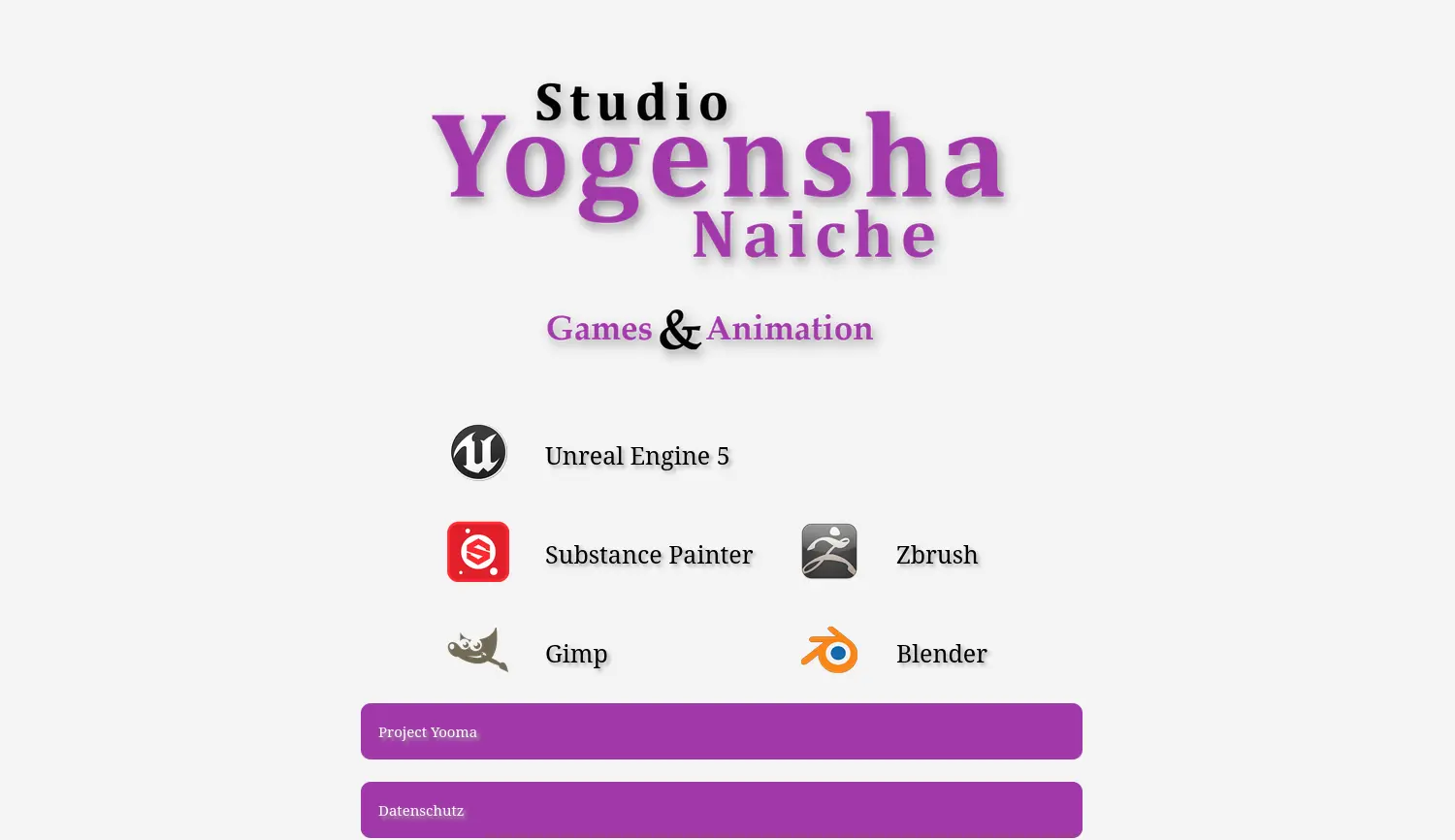 Website der Firma Studio Yogensha Naiche
