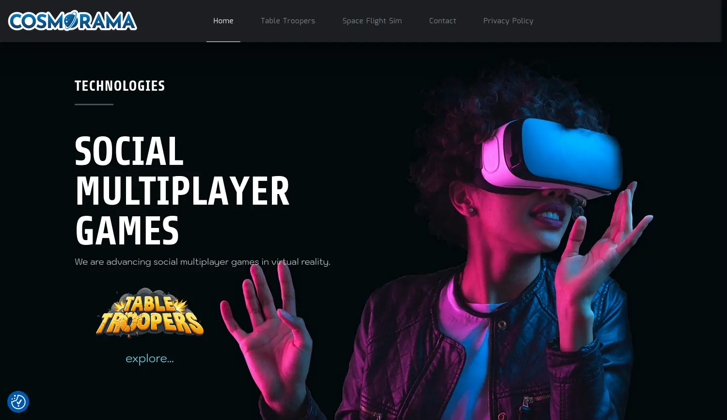 Website der Firma Cosmorama Technologies GmbH