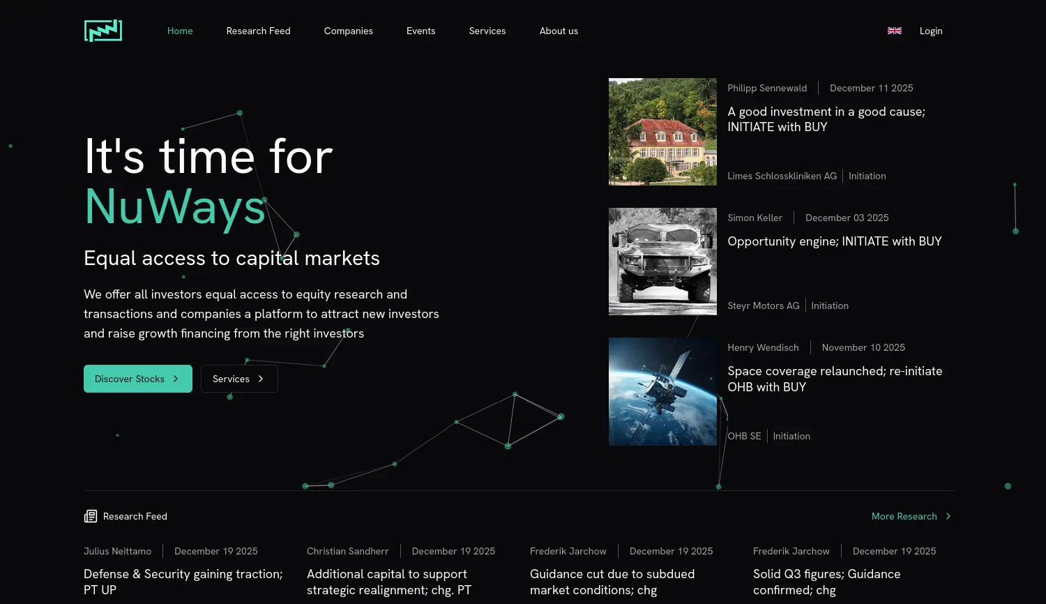 Website der Firma NuWays AG