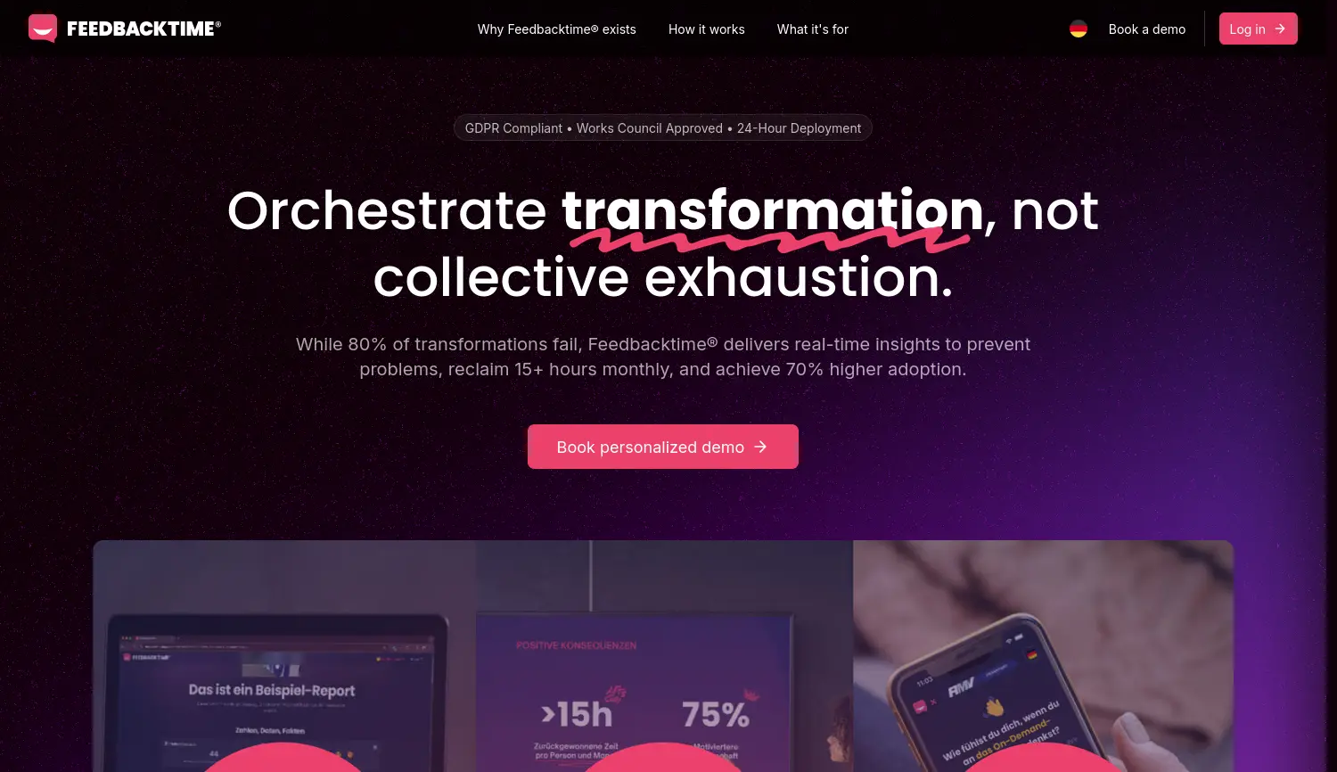 Website der Firma Feedbacktime GmbH