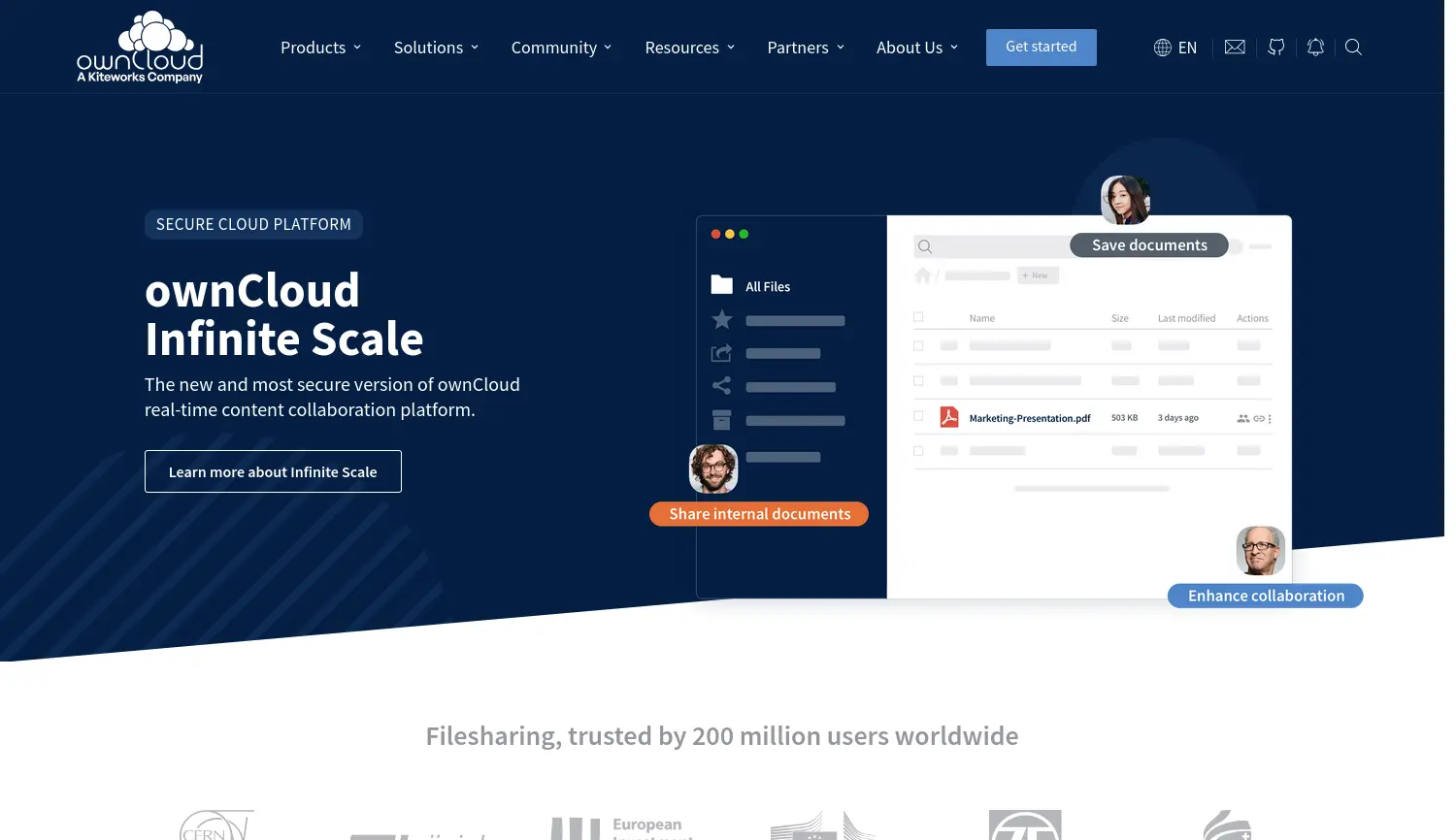 Website der Firma ownCloud GmbH