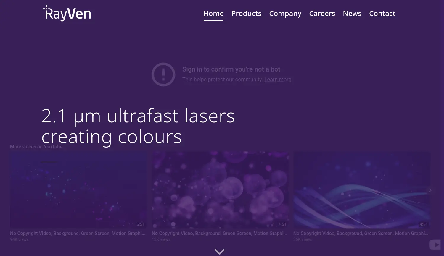 Website der Firma RayVen Laser GmbH