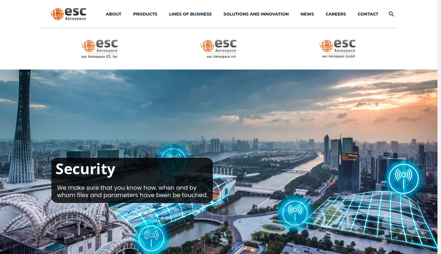 Website der Firma esc Aerospace GmbH