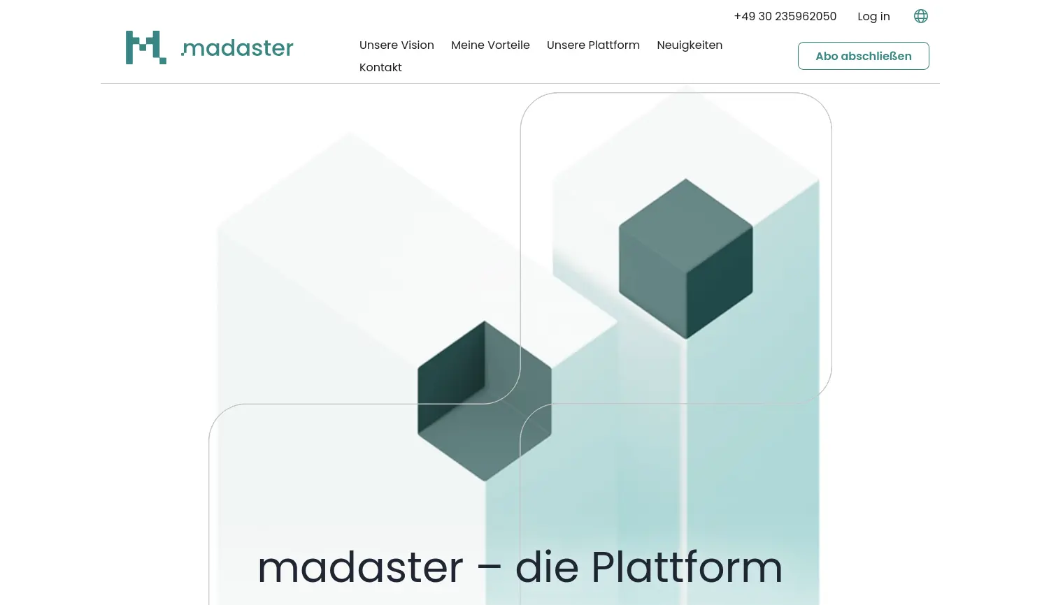 Website der Firma Madaster Germany GmbH