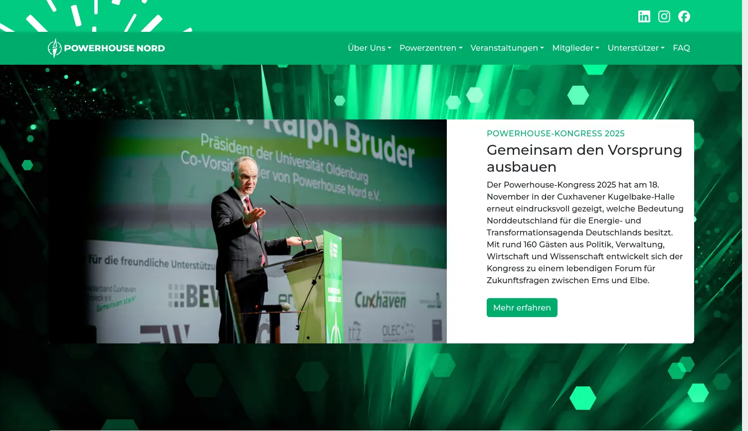 Website der Firma POWERHOUSE NORD e.V.