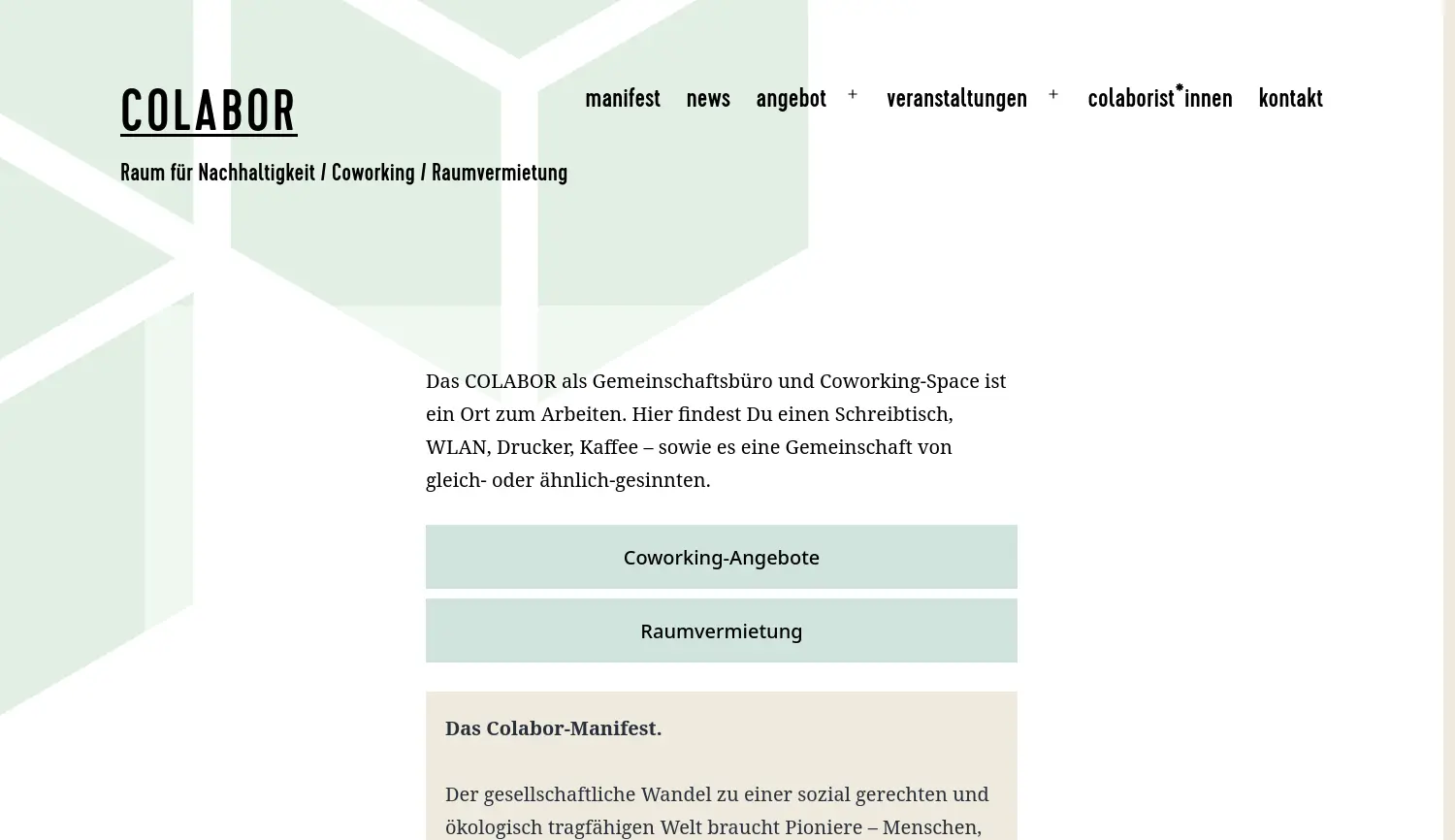 Website der Firma Colabor e.V.