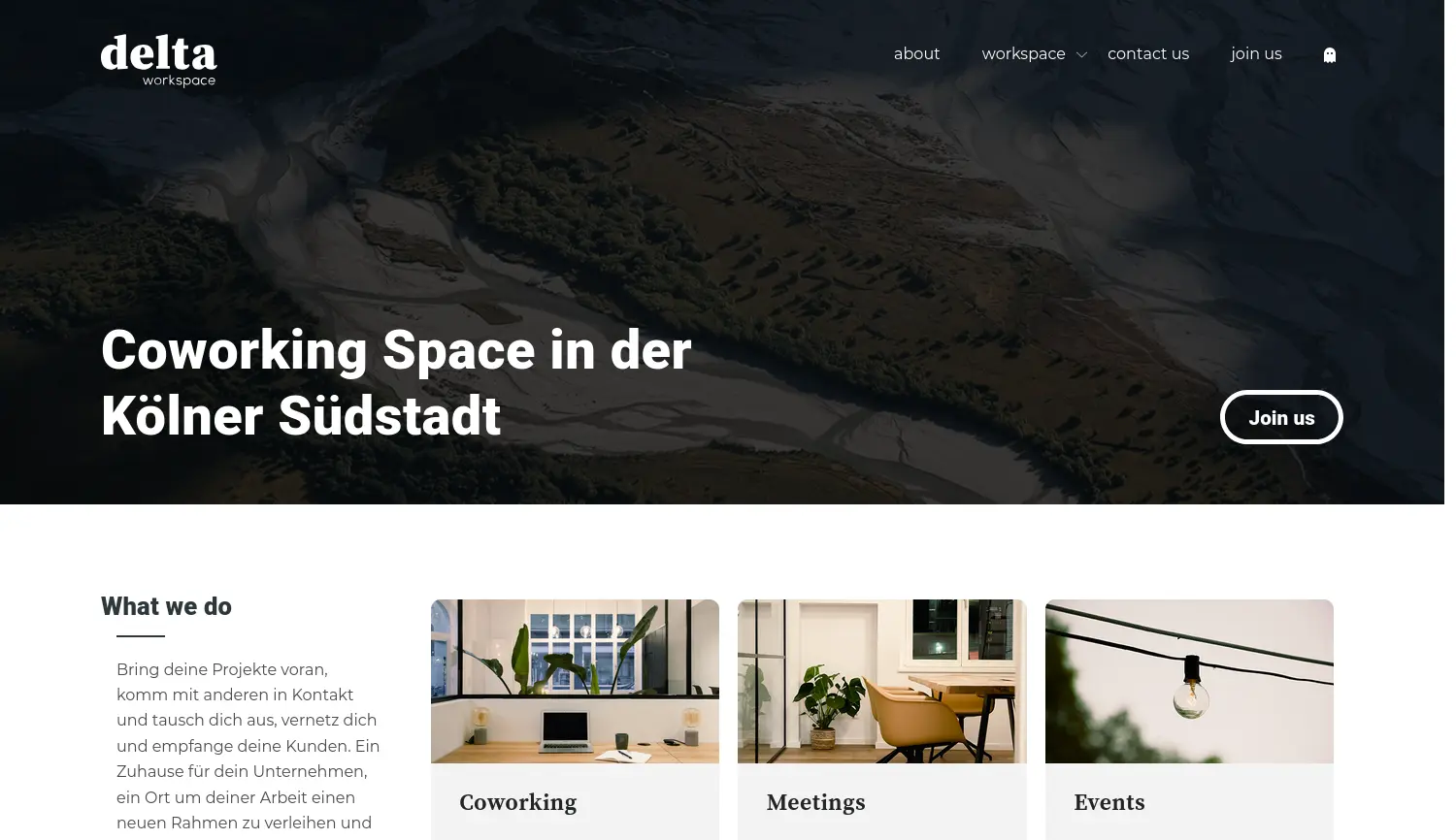 Website der Firma delta workspace