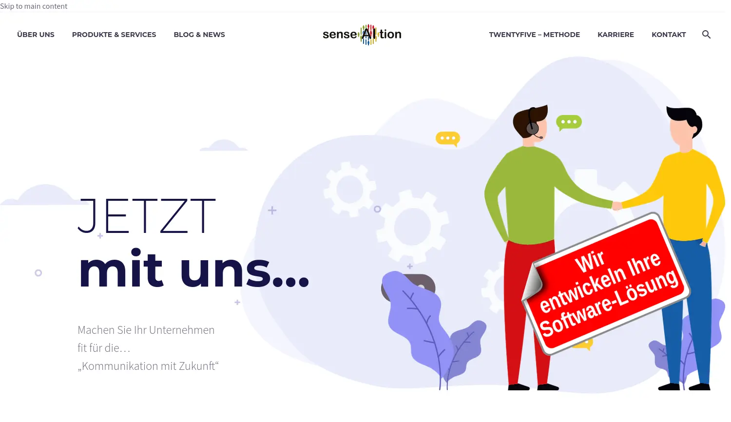 Website der Firma sense.AI.tion GmbH